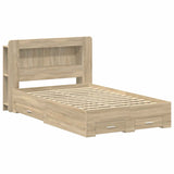 Bed Frame with Storage Sonoma Oak 120 x 200 cm Engineered Wood 3433852