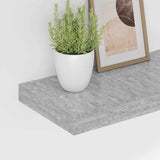 Floating Wall Shelves 4 pcs Concrete Grey 60x23.5x3.8 cm MDF 326599
