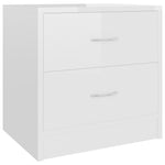 ZNTS Bedside Cabinet High Gloss White 40x30x40 cm Engineered Wood 801047