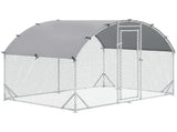 Walk In Chicken Run Galvanised Chicken Coop Hen Poultry House Cage Pet Playpen Garden with T3398P350078