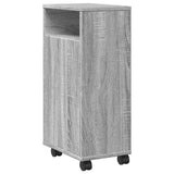 Narrow Bathroom Cabinet with Wheels Grey Sonoma Engineered Wood 855237