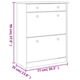 Shoe Cabinet ALTA White 77x35x96 cm Solid Wood Pine 353924