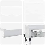 Retractable Awning Manual White 350 x 250 cm Fabric, Metal 3330370