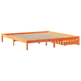 Bed Frame without Mattress Wax Brown 200x200 cm Solid Wood Pine 3301458