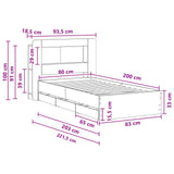 Bed Frame with Storage White 80 x 200 cm Engineered Wood 3434003