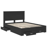 Bed Frame with Headboard Black 160 x 200 cm Engineered Wood 3409625
