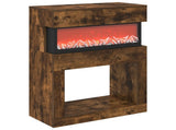 Electric Fireplace Smoked Oak 64 x 30 x 87 cm Engineered wood 8021107