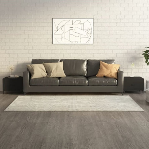 Coffee Table with Metal Legs 2 pcs Black 50x50x40 cm 812729
