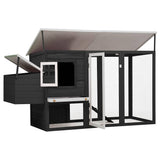 Outdoor Chicken Cage Hen House with 1 Egg Cage Grey Wood 170846