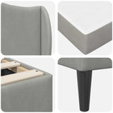 Bed Frame with Headboard Light Grey 180 x 200 cm Velvet 3415277