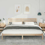Bed Frame with Headboard Brown 200 x 220 cm Solid Pine Wood 872341
