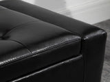 PU Leather Storage Ottoman Bench Storage Chest Tufted Ottoman Cube w/ Flipping Top 92L x 40W x 40H T3398P328175