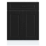 Kitchen Base Cabinet Porto Black Engineered Wood 853968