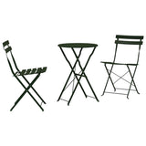 Folding Bistro Set 3 pcs Forest Steel 42002967