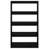 Book Cabinet/Room Divider Black 80x30x135.5 cm Solid Wood Pine 808197