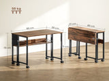 80 cm Drop Leaf Writing Work Desk - Rustic Brown T3398P344183