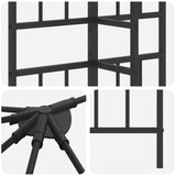 Gazebo Frame 6 x 3 m Black Steel 3375981