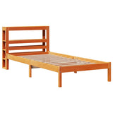 Bed Frame with Headboard without Mattress Wax Brown 100x200 cm 3305738