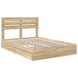 Storage Bed with Drawer Sonoma Oak 160 x 200 cm Engineered Wood 3411555