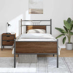 Bed Frame without Mattress Brown Oak 80x200 cm Engineered Wood 4107025