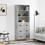 Highboard Concrete Grey 69.5x34x180 cm Engineered Wood 3189353