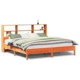 Bookcase Bed without Mattress Wax Brown 180x200 cm Super King Solid Wood Pine 3322863