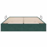 Storage Bed with Mattress Dark Green 140 x 190 cm Velvet 3370097