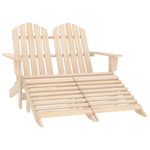 2-Seater Garden Adirondack Chair & Ottoman Fir Wood 315912