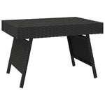 ZNTS Foldable Side Table Black 60x40x38 cm Poly Rattan 319408