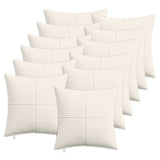Cushion Cover 12 pcs ALMELO Cream 45 x 45 cm Corduroy 914757