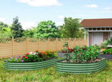 Set of Two 181 x 93cm Steel Planters - Green T3398P377568