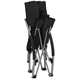 Folding Chairs 2 pcs Black Fabric 312489