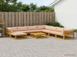 Sofa Set 9 pcs Natural Solid Acacia Wood 3417296