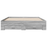 Bed Frame Grey Sonoma Engineered wood, Plywood Double Bed Frame 3280375