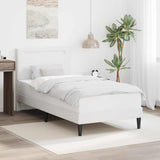 Bed Frame with LED Strip Lights White 90 x 190 cm Faux Leather 3415284
