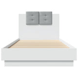 Bed Frame White Engineered wood and plywood Single Bed Frame 3210031