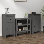 Sideboards 2 pcs Grey 40x35x80 cm Solid Wood Pine 813759