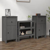 Sideboards 2 pcs Grey 40x35x80 cm Solid Wood Pine 813759
