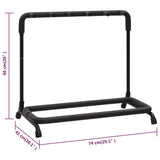 Folding Guitar Stand with 5 Sections Black 74x41x66 cm Steel 70174