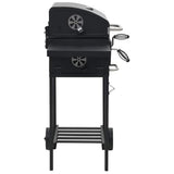 Charcoal-Fueled BBQ Grill with Bottom Shelf Black 44280