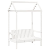 Bed and Bench Set with Roof without Mattress White 75x190 cm Small Single 3282184