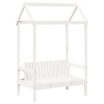 Bed and Bench Set with Roof without Mattress White 75x190 cm Small Single 3282184