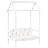 Bed and Bench Set with Roof without Mattress White 75x190 cm Small Single 3282184