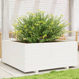 Garden Planter White 110x110x49.5 cm Solid Wood Pine 3282545