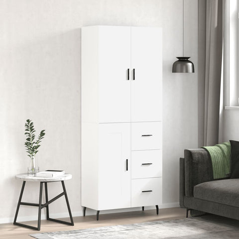 Highboard White 69.5x34x180 cm Engineered Wood 3196027