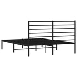 Metal Bed Frame without Mattress with Headboard Black 120x190cm 352316