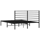 Metal Bed Frame without Mattress with Headboard Black 120x190cm 352316