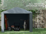 2.2 x 1.6 m Outdoor Storage Tent, with Accessories - Dark Grey T3398P325197
