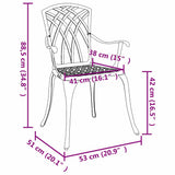 Garden Chair 2 pcs Black 53 x 51 x 88.5cm Aluminium 42002399