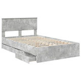 Bed Frame with Drawer Concrete Grey 135 x 190 cm Engineer Wood 3407994